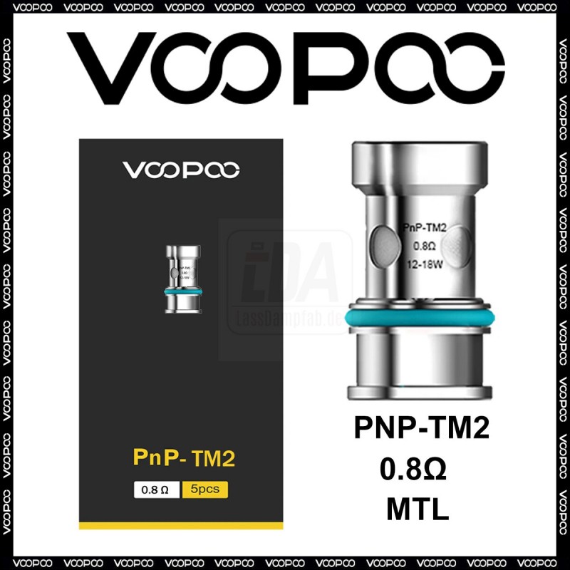 VooPoo PnP-TM2 0,8 Ohm Verdampferkopf (5 Stück pr...